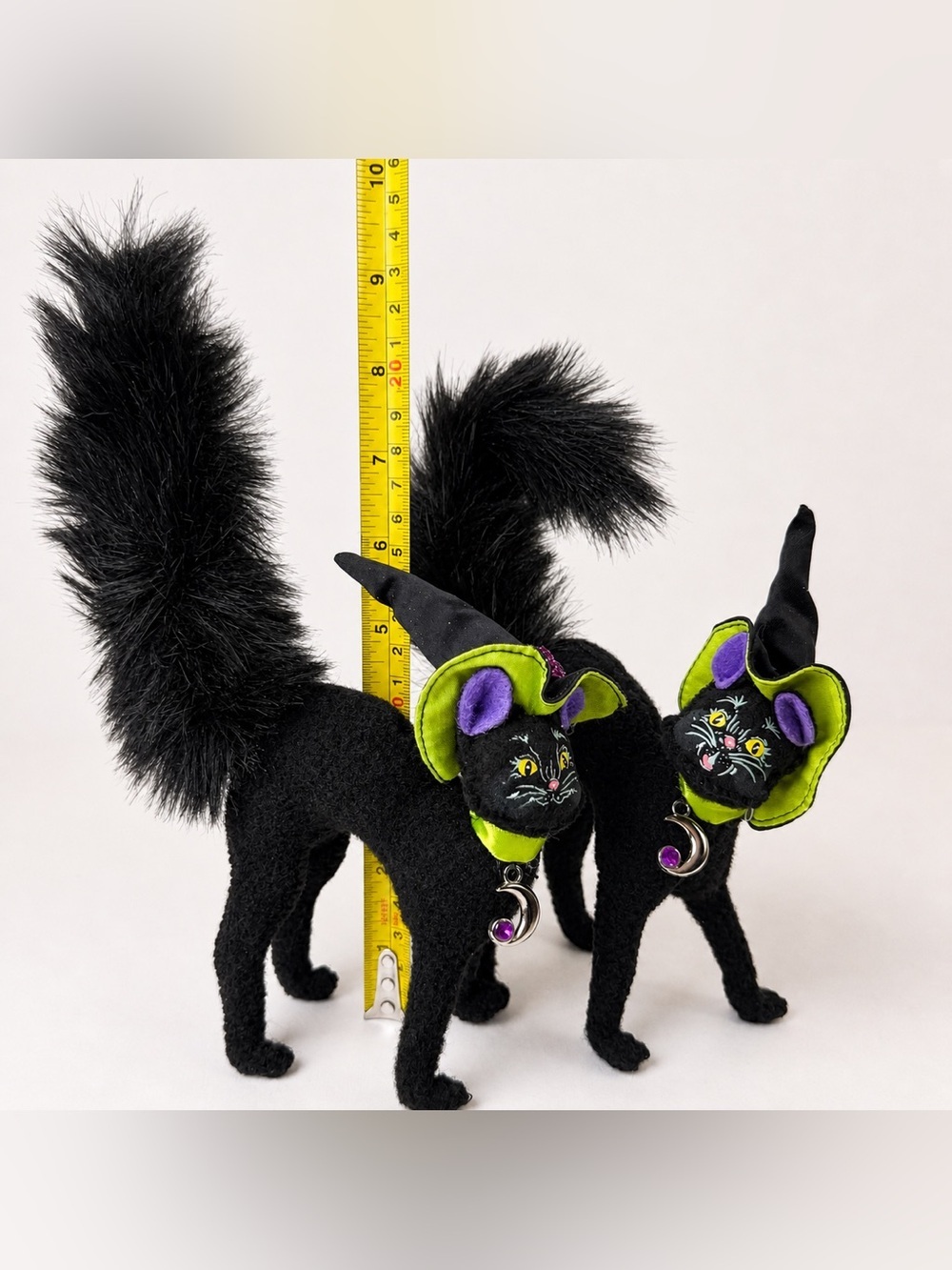 Annalee Black Cat Pair Halloween Decor Bendable Vintage Dolls - Picture 11 of 12